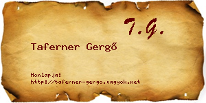 Taferner Gergő névjegykártya